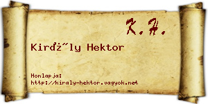 Király Hektor névjegykártya