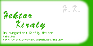 hektor kiraly business card